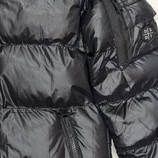 2J193011: Boys Jet Black Lined  Puffer Jacket/Coat (3-12 Years)